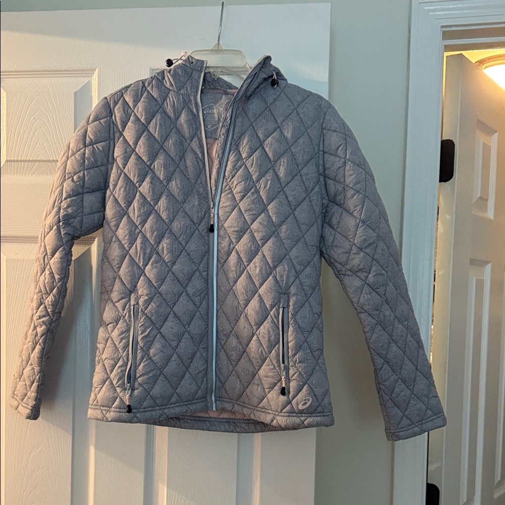 Women's Quilted Gray Puffer Jacket